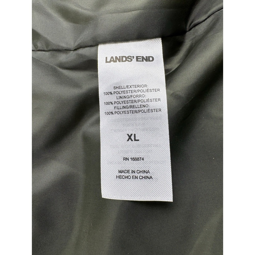 NWT Lands End Packable Puffer Jacket LM35OW426 Olive Green Men's Size XL. - Picture 14 of 16